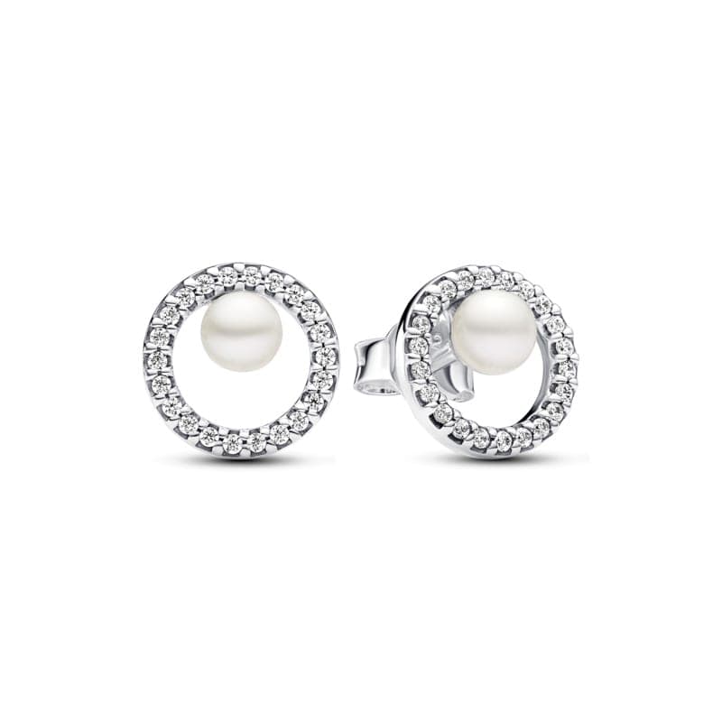 Pandora Treated Freshwater Cultured Pearl & Pavé Halo Stud Earrings 293154C01 293154 — Foto 1 von 1