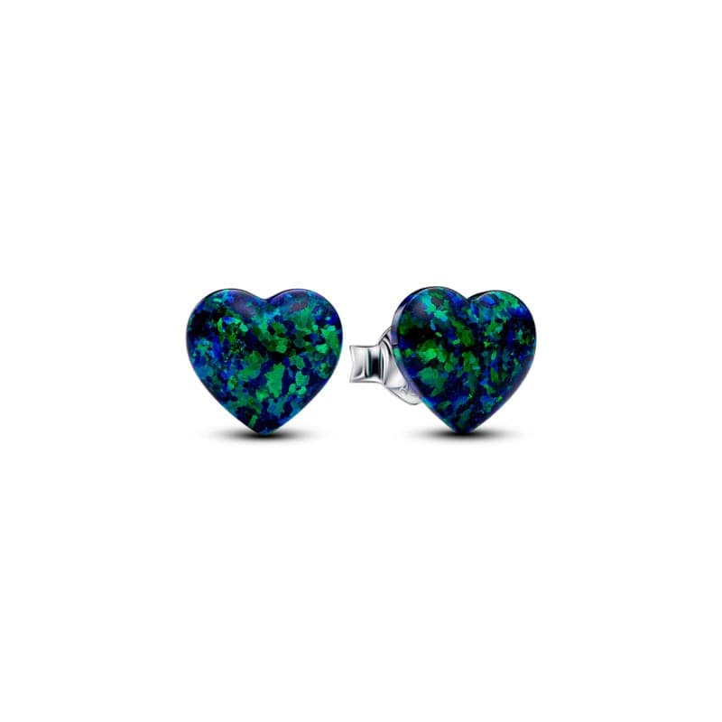 Pandora Opalescent Green Heart Stud Earrings 293356C01 293356 — Foto 1 von 1
