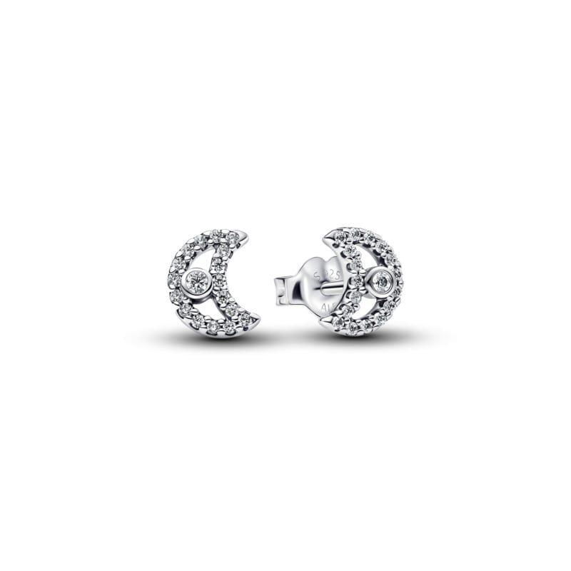 Pandora Sparkling Moon Stud Earrings