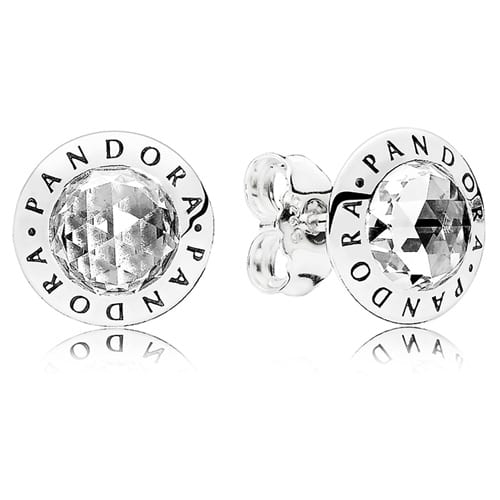 Radiant Pandora Logo Stud Earrings