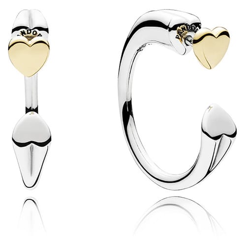 Two Hearts Hoop Earrings