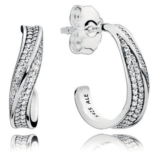 Pandora Elegant Waves Earring Studs 297097CZ 297097C — Foto 1 von 1