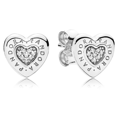 Pandora Signature Heart Stud Earrings