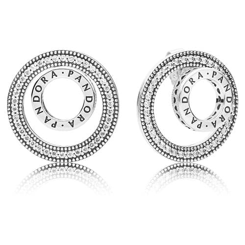 Pandora Forever Signature Stud Earrings with Jackets 297446CZ 297446C — Foto 1 von 1