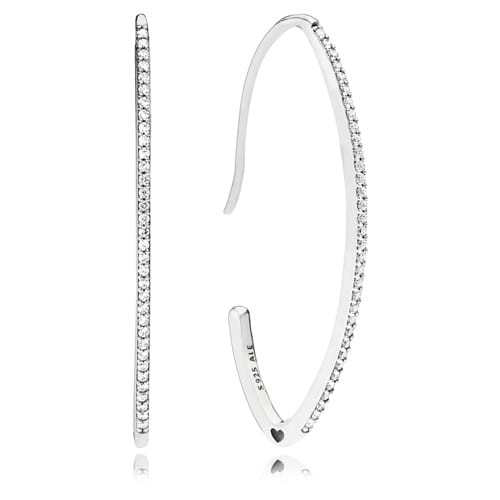 Oval Sparkle Hoop Earrings