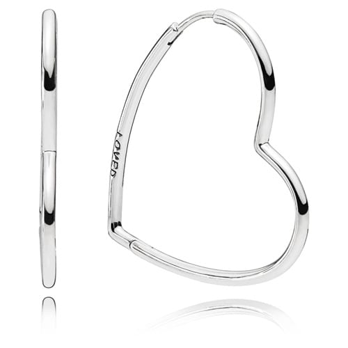 Large Asymmetric Hearts of Love Hoop Earrings