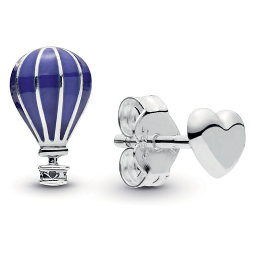 Air Balloon & Heart Silver Stud Earrings