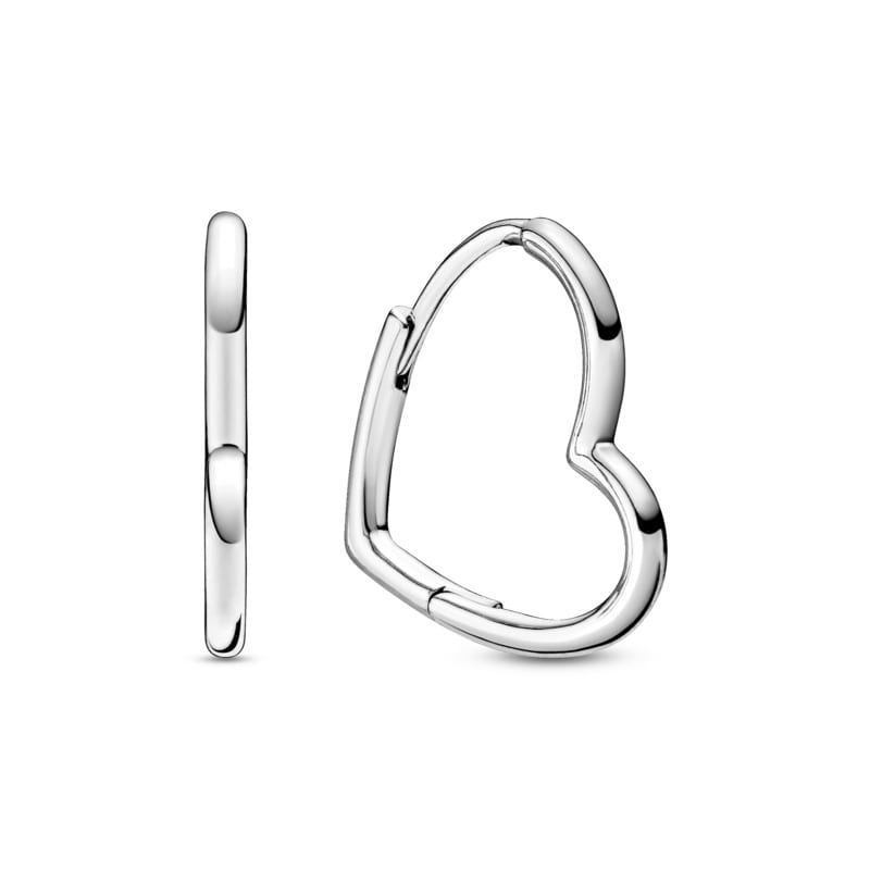 Small Asymmetrical Heart Hoop Earrings
