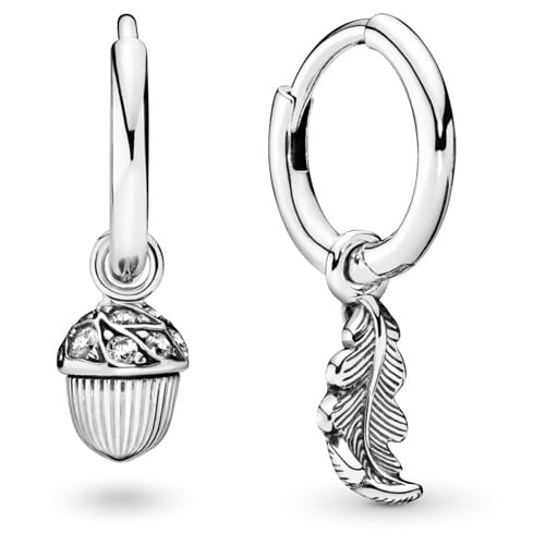 Acorn & Leaf Hoop Earrings