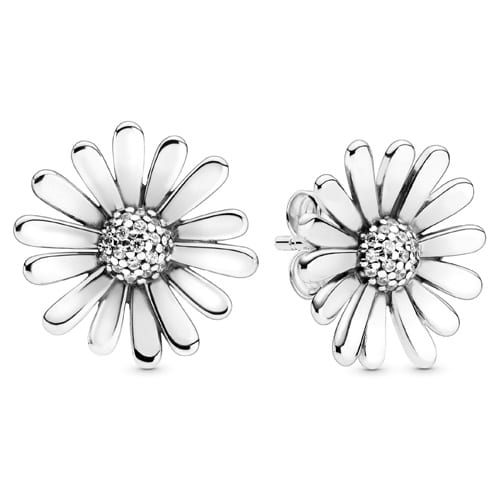 Pavé Daisy Flower Statement Stud Earrings