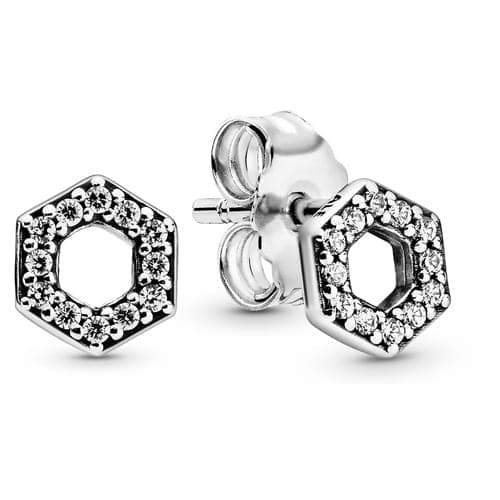 Pandora Sparkling Honeycomb Hexagon Stud Earrings 298800C01 298800 — photo 1 of 1