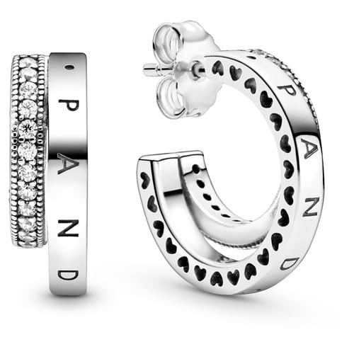 Pavé Double Hoop Earrings