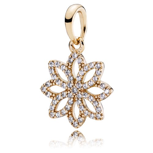 14K Gold Lace Botanique Pendant