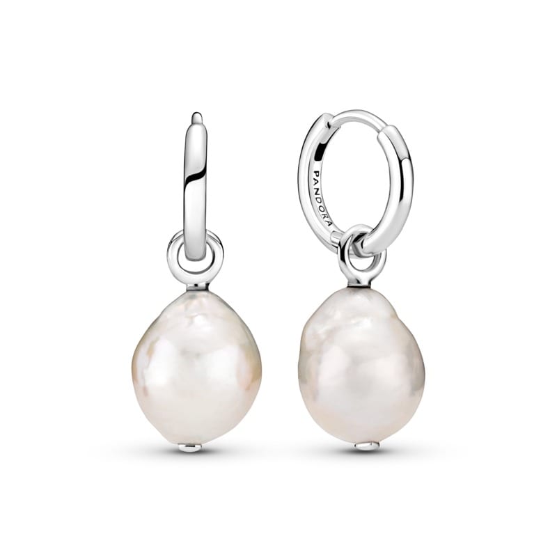 Freshwater Cultured Baroque Pearl Hoop Earrings