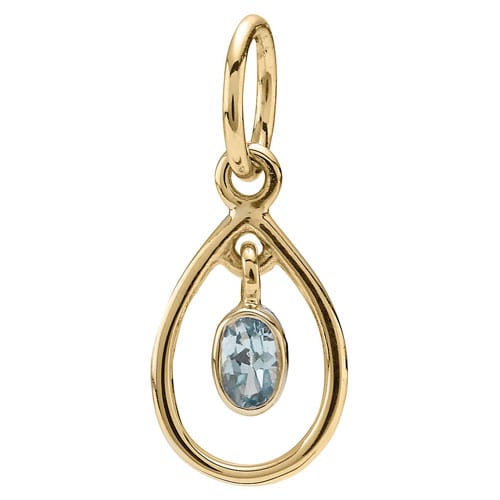 14K Gold Topaz Drop Pendant
