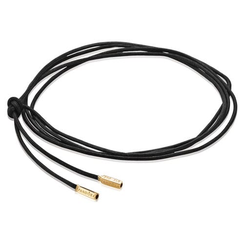 Black Cotton Cord with 14K Gold
