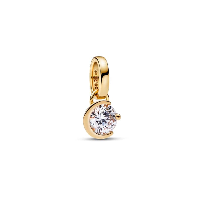 Pandora 14k Gold Lab-grown Diamond Moon Pendant 352869C01 352869 — photo 1 of 1