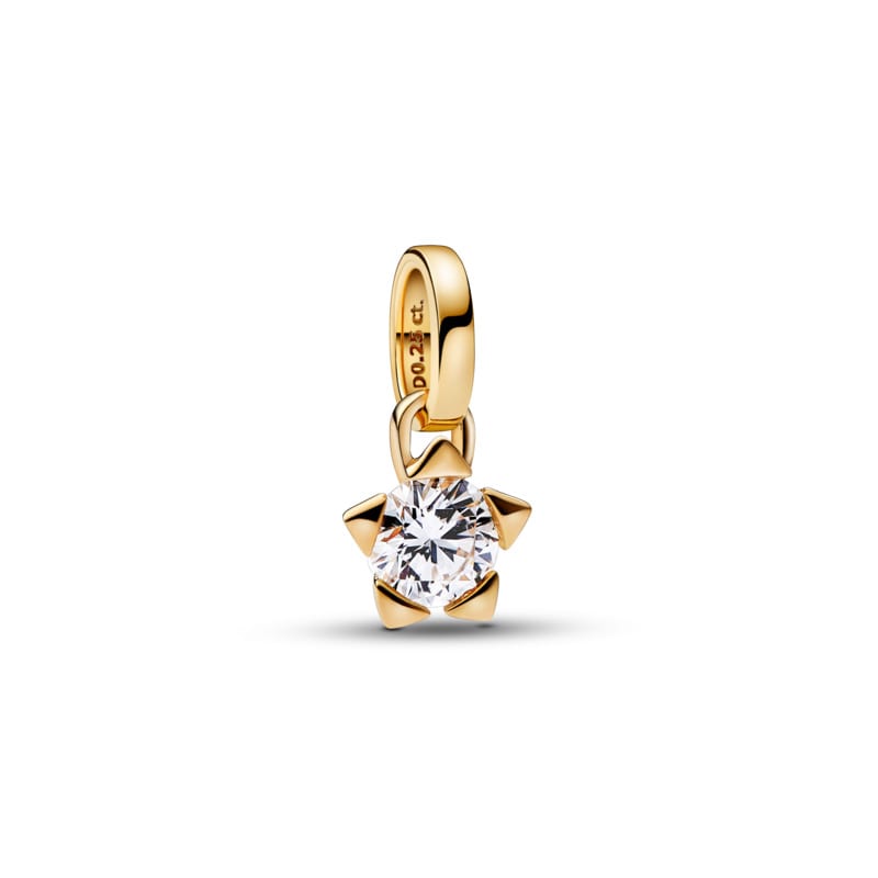 14k Gold Lab-grown Diamond Star Pendant