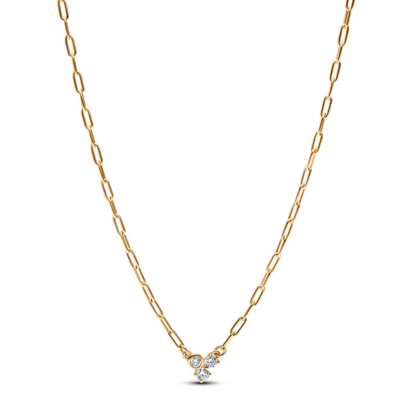 Pandora Era Lab-Grown Diamond Cluster Paperclip Chain Necklace
