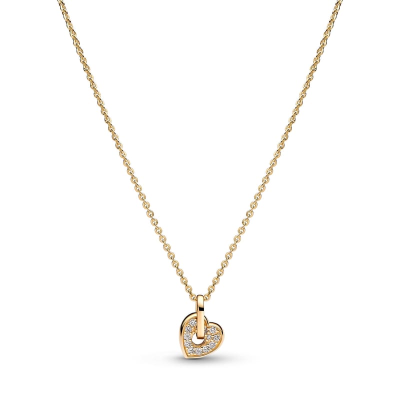 Pandora Talisman 14k Gold Lab-grown Diamond Pavé Heart Pendant Necklace