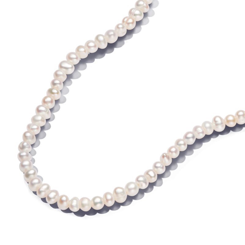 Gold Pearl T-bar Necklace