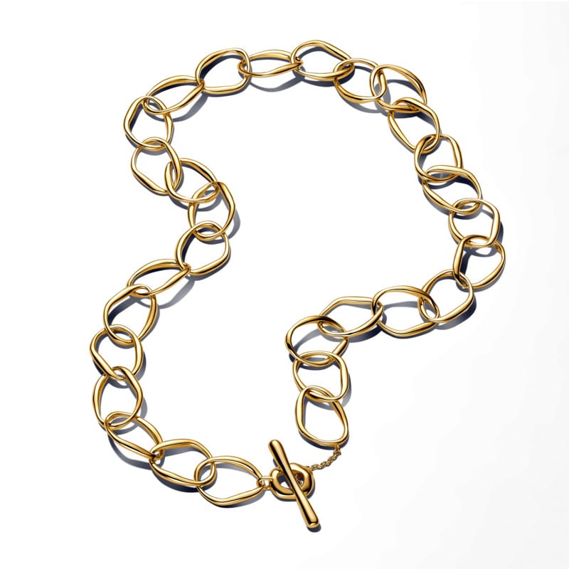 Pandora Essence Organically Shaped Gold-Plated Link Necklace