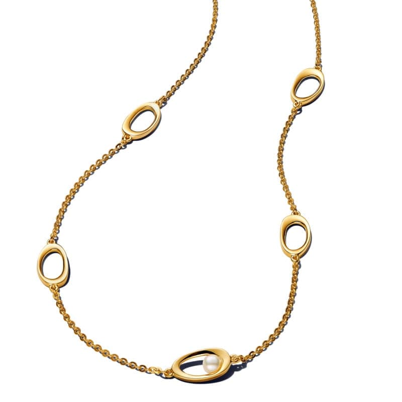 Pandora Organically Shaped Oval & Treated Freshwater Cultured Pearl Necklace 363883C01 363883 — Foto 1 von 1
