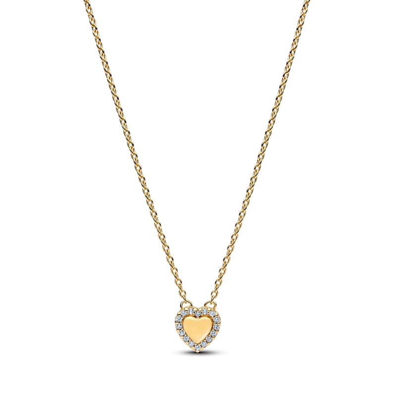 Engravable Heart Halo Necklace