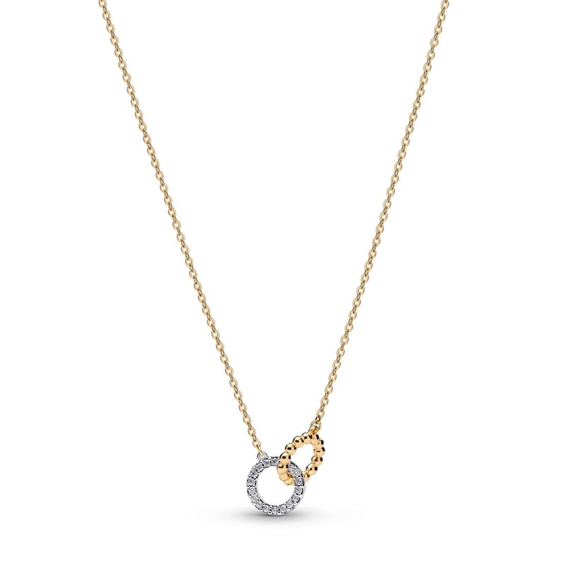 Pandora Beads & Pavé Interlocking Circles Necklace