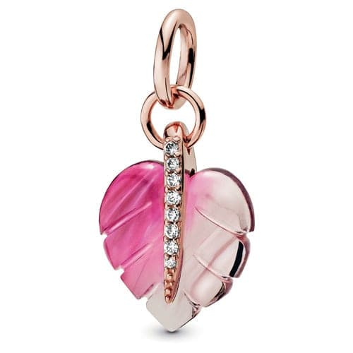 Pandora Rose Murano Glass Leaf Pendant 388258PMU 388258P — Foto 1 von 1