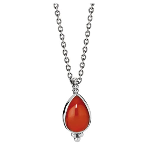 Carnelian Teardrop Pendant Necklace