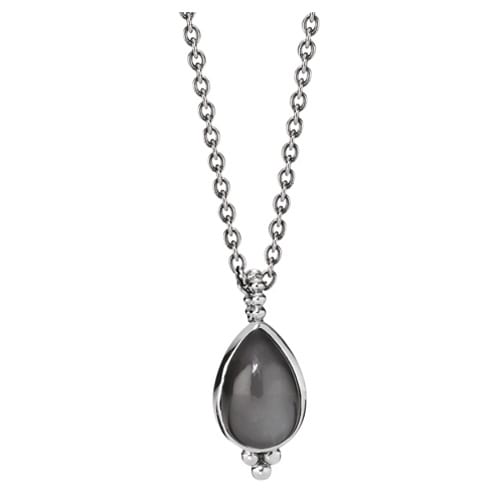 Grey Moonstone Teardrop Pendant Necklace