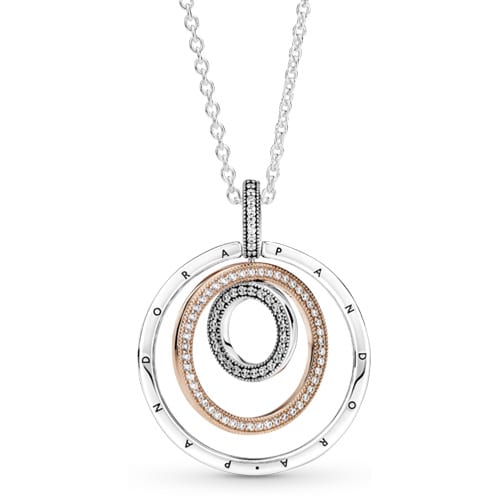 Two Tone Circles Pendant & Necklace