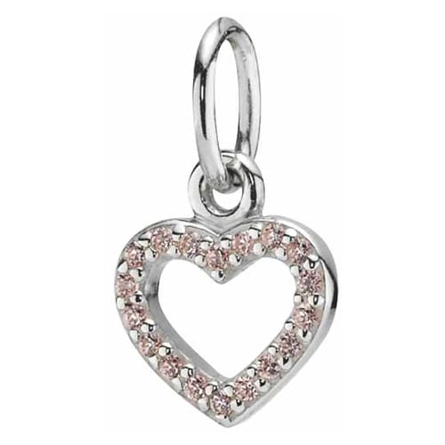 Silver Heart Pendant with Pink Zirconia