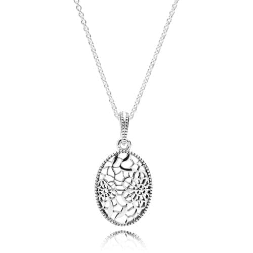Pandora Floral Daisy Lace Necklace with Chain 390383 — Foto 1 von 1