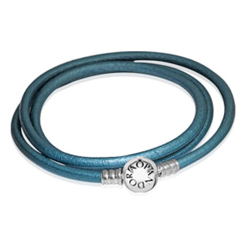 Balance Teal Smooth Triple Leather Bracelet