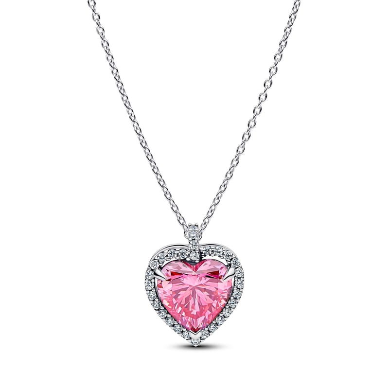 Pink Halo Heart Necklace