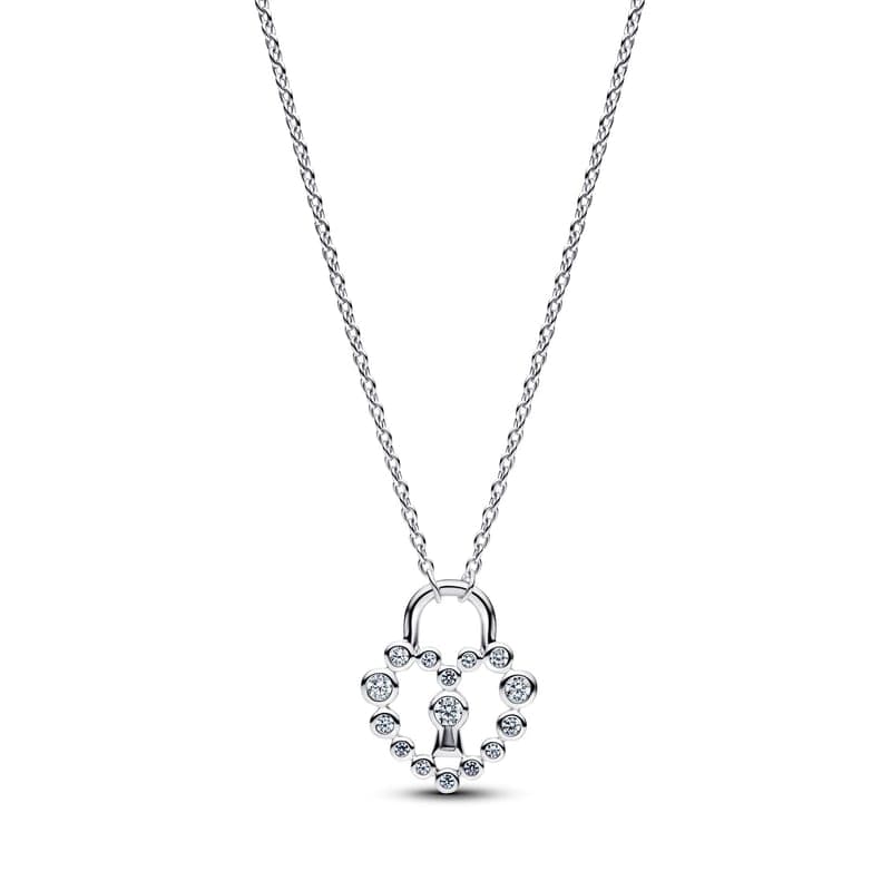 Pandora Sparkling Heart Padlock Pendant Necklace 394416C01 394416 — Foto 1 von 1