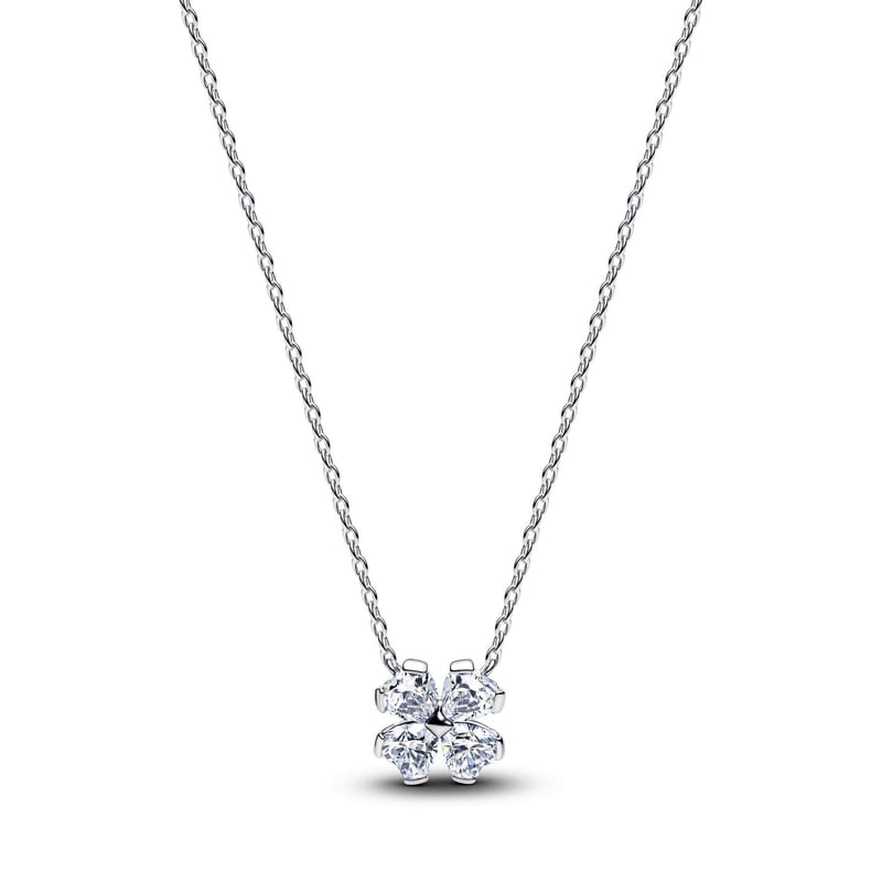 Sparkling Lucky Clover Pendant Necklace