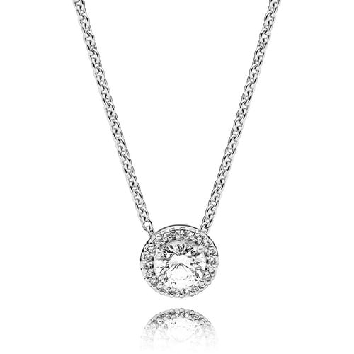 Round Sparkle Halo Necklace