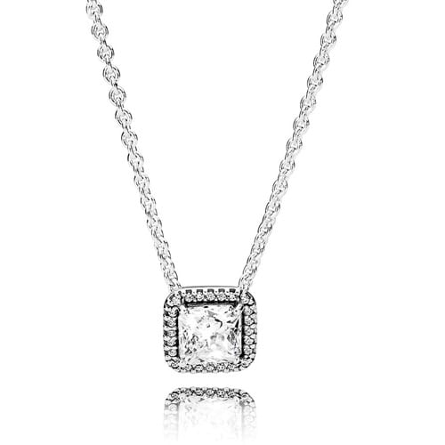 Square Sparkle Halo Necklace