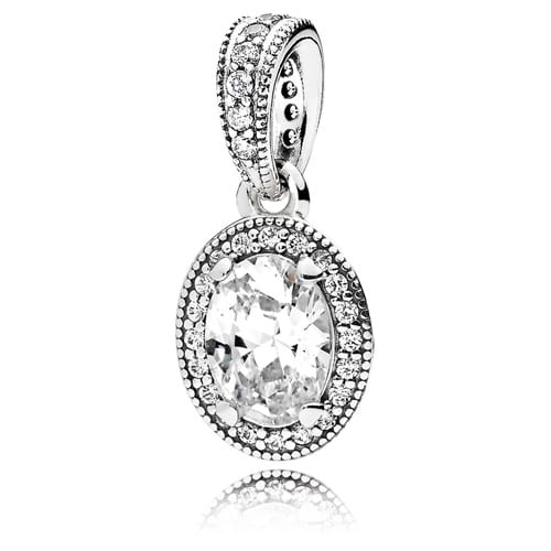 Vintage Elegance Pendant, Clear CZ
