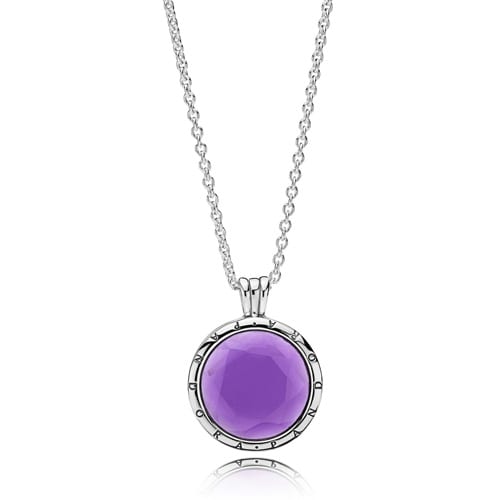 Purple Faceted Locket Necklace