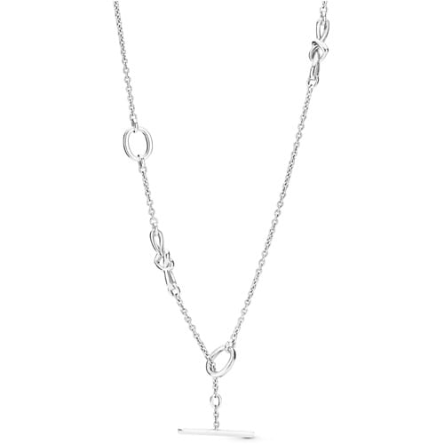 Knotted Hearts T-Bar Necklace
