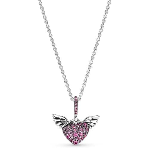 Pandora Pavé Heart & Angel Wings Necklace 398505C02 398505 — photo 1 of 1