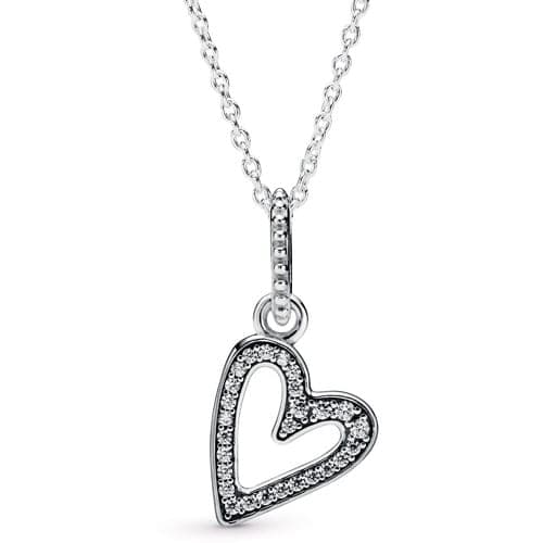 Pandora Sparkling Freehand Heart Pendant Necklace 398688C01 398688 — photo 1 of 1
