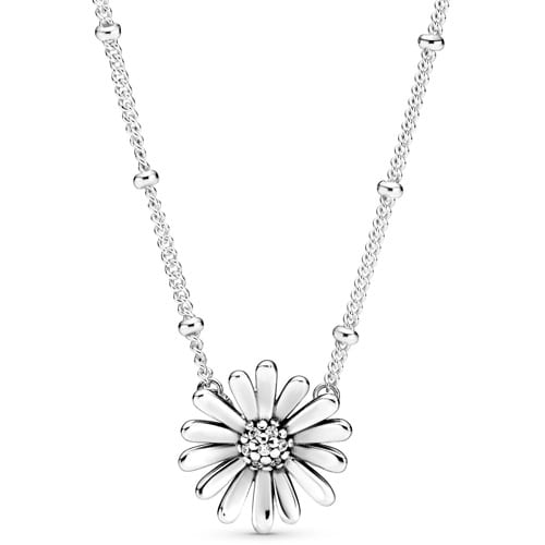 Pavé Daisy Flower Collier Necklace