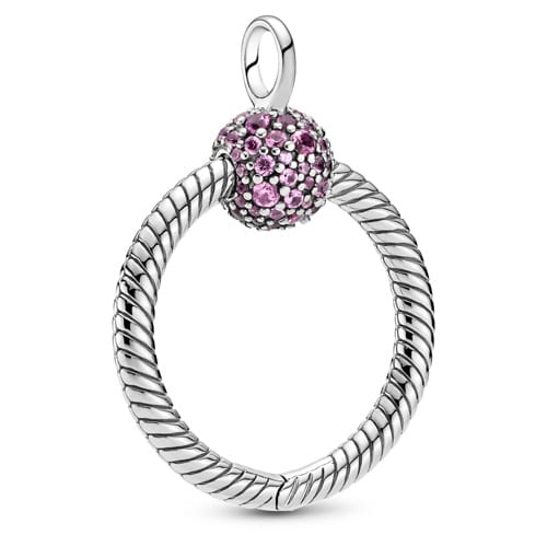Small Pink Pavé O Pendant