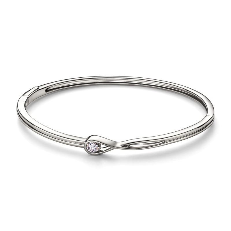 Pandora Infinite 14k White Gold Lab-grown Diamond Bangle