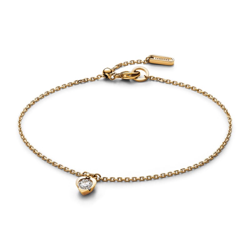 Pandora Talisman Lab-grown Diamond Heart Chain Bracelet 0.25 carat tw 14k Gold